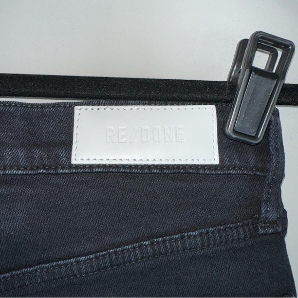 Re/Done 90s High Rise Ankle Crop Jeans in Jet Blue Black Size 26 - Picture 5 of 10